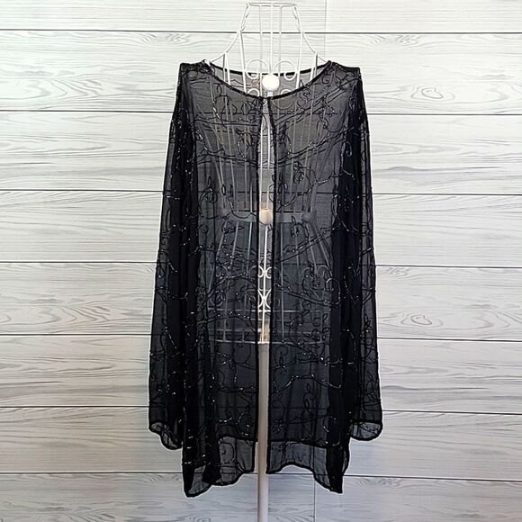 JMD Signature beaded open front sheer formal wear Women's Size 1X - Picture 1 of 12